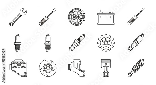 Mechanical Parts and Tools Collection.