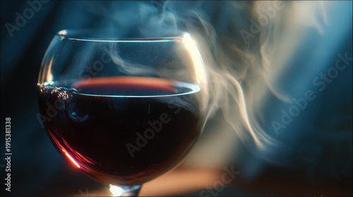 Elegant Wine Glass with Vapor