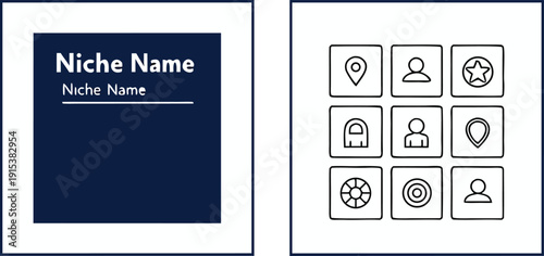Niche Name Icon Set for Business and Marketing Strategy