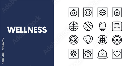 Wellness icons for a healthy lifestyle and self care