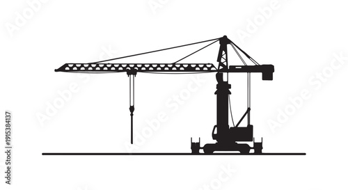 Silhouette of a Construction Crane: A stark silhouette of a towering construction crane against a minimalist backdrop, symbolizing growth, progress, and the dynamism of modern construction.
