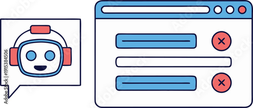 Chatbot interface with error messages and user conversation