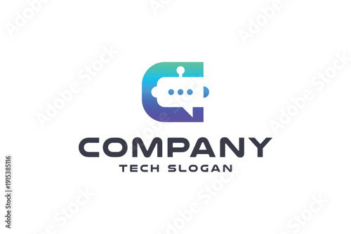 Modern AI Assistant & Chat Technology Logo
