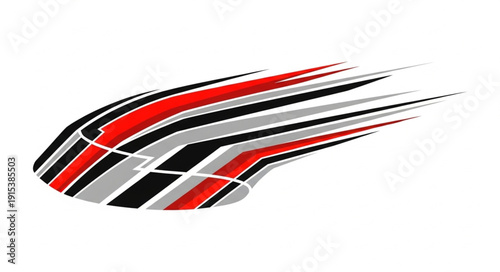 Abstract Red Black Silver Shape.