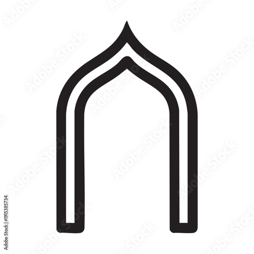 A black and white image of an archway