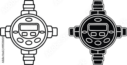 Detailed-diagram-of-a-mechanical-pressure-gauge-with-multiple-ports