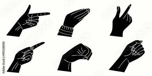 Hand gestures representing the letters of the american sign language alphabet Vector