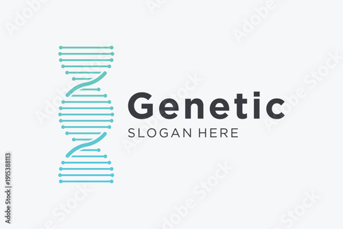 DNA helix abstract, science and medical logo