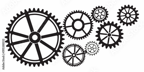Intricate gears and mechanisms forming a complex and fascinating mechanical structure Vector