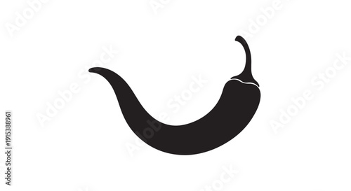 Chili Pepper Silhouette: A simple yet striking monochrome silhouette of a single chili pepper, embodying the essence of spice and flavor.