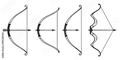 Evolution of bow designs from simple to complex over time Vector