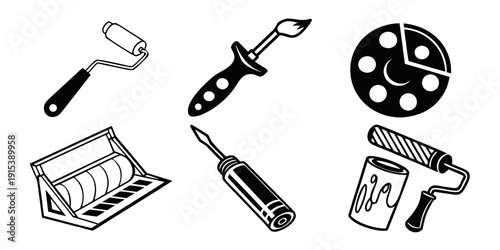 Assorted kitchen tools and utensils for cooking and baking Vector