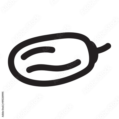A simple black line drawing of a smiling face