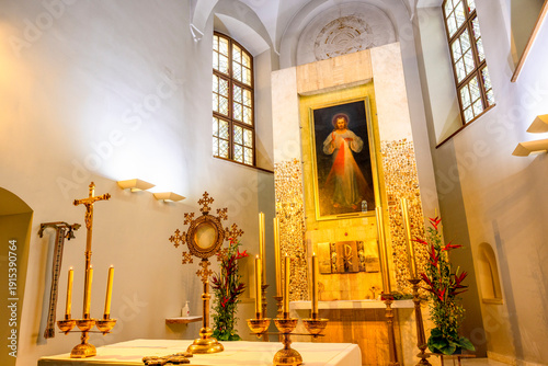 The Divine Mercy Painting by Eugeniusz Kazimirowski in The Sanctuary of the Divine Mercy, Vilnius, Lithuania