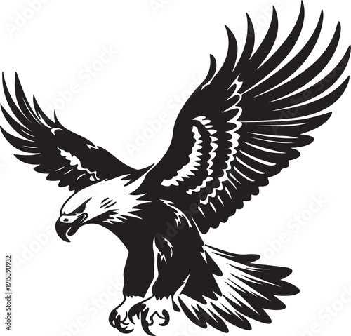 Majestic Eagle flying Wildlife Illustration