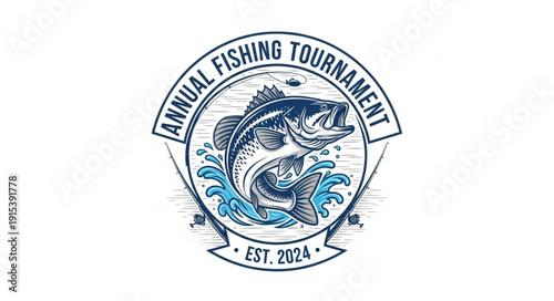 Annual Fishing Tournament Logo Design.