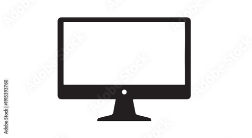 Digital Display Silhouette: A minimalist monochrome depiction of a modern digital display, emphasizing its sleek design and the potential for visual information.