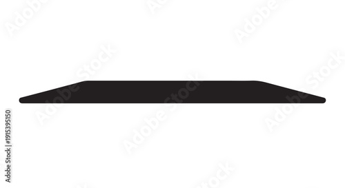 Black Trapezoid Abstract Design: A stark, minimalist composition showcasing a sleek, black trapezoid shape against a plain backdrop, evoking a sense of modern simplicity and geometric precision.