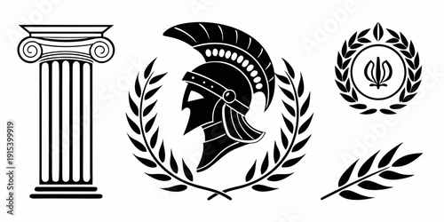 Ancient greek and roman symbols of power and authority Vector