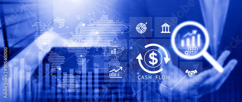 Fotografie Cash Flow and Financial Analysis icons Concept