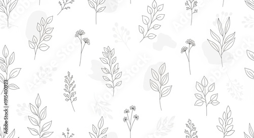 Black and White Floral Pattern.