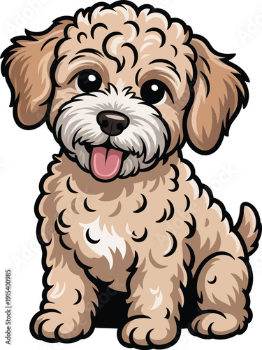 Cute cartoon a illustrator vector Schnoodle