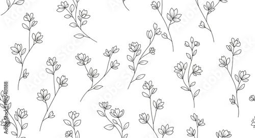 Black and White Floral Pattern.