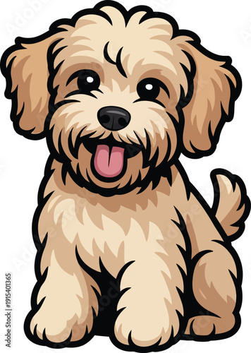 Cute cartoon a illustrator vector Schnoodle