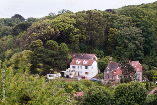Wallpaper Mural Houses at the edge of the woods in the Havelet district, St Peter Port, Guernsey Island, Bailiwick of Guernsey, United Kingdom Torontodigital.ca