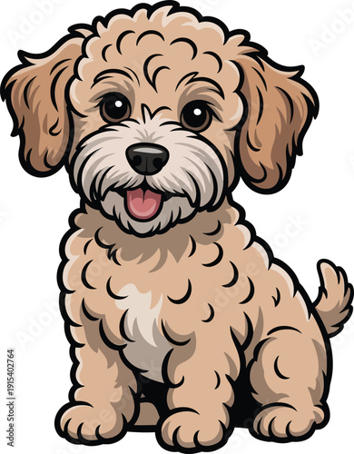 Cute cartoon a illustrator vector Schnoodle