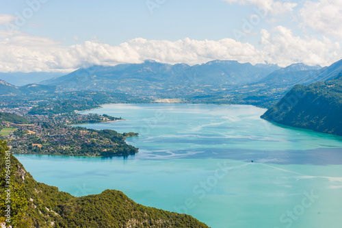 Lac du Bourget viewed from the belvedere of Chambotte, Savoie, Rhone-Alpes region, France, Europe