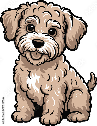 Cute cartoon a illustrator vector Schnoodle