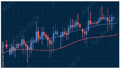 Forex Candlestick Chart Analysis Background – Financial Trading Graph