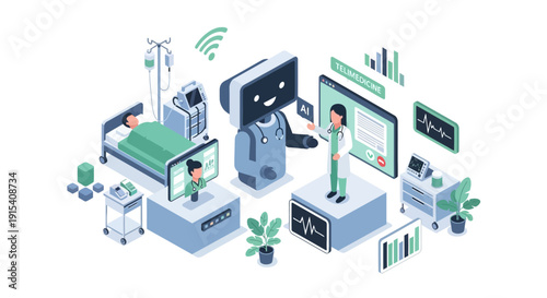 Medical Technology and Healthcare Professionals Working Together.