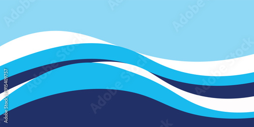 Sea waves layered vector background illustration and sea beach vector illustration.