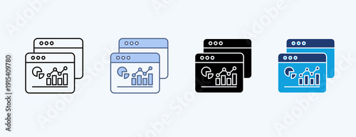 Stat Multiple Icon Illustration Vector