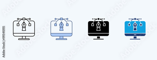 Designer Multiple Icon Illustration Vector