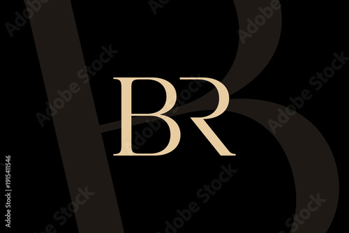 Tableau sur toile BR or RB letter logo icon design