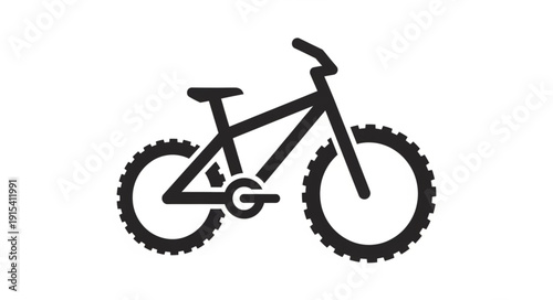 Black Mountain Bike Illustration.
