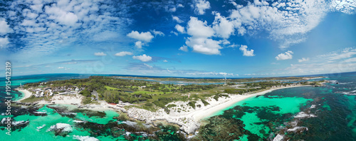 Panel kuchenny z motywem Aerial view of Rottnest Island beach Australia showing turquoise waters and sandy shoreline