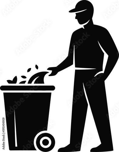 Garbage Sanitation Worker Waste Recycling Trash Bin Cleanup Hygiene Service