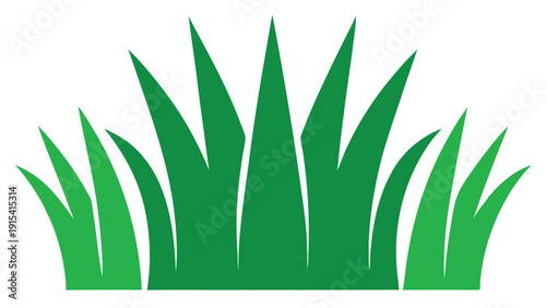 Stylized Green Grass Blades Vector Graphic - A Modern Representation of Nature's Vitality