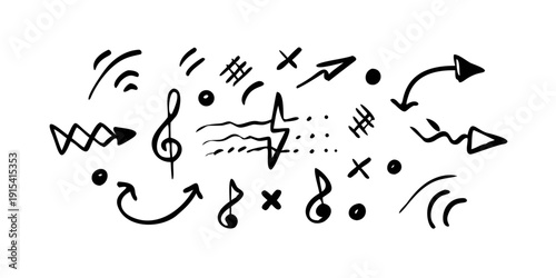 A collection of diverse symbols and icons representing various concepts and ideas Vector