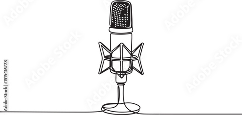 Continuous One Line Drawing of Recording Mic
