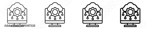 Cloud Management  Icon Set Different Style Collection