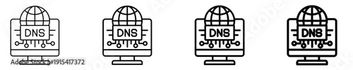 Dns Serve  Icon Set Different Style Collection