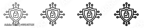 Cyber Shield  Icon Set Different Style Collection