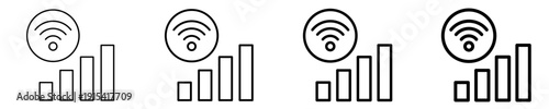 Wireless Signal  Icon Set Different Style Collection
