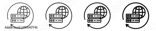 Global Server  Icon Set Different Style Collection