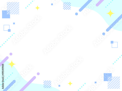水色の爽やかな幾何学フレーム